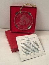 Vtg 1995 Limited Edition Mickey Mouse Glass Christmas Ornament Santa Vacation picture