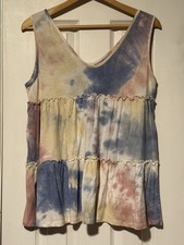 BIBI Tie-Dye Baby Doll Style Tank Top - Size Medium - NWOT New picture