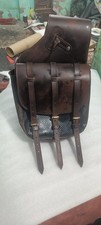 Handmade Vintage Oily Genuine Leather Western Horse Saddle Bag picture