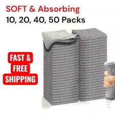 5,10,20,40,50-Pack Microfiber Cleaning Cloths-Reusable, Lint-Free &Multi-Purpose picture