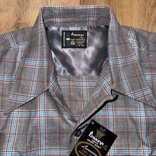 Vtg 50s 60s Penneys Shirt Loop Collar Wool Made in Japan Mod NOS Mens Large 34 picture