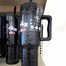 Simple Modern Mickey Mouse Trek Tumbler 40 oz Black Handle Lid & Straw BPA Free picture