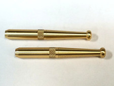 TWO REAL BRASS METAL ONE HITTER PIPE  DUGOUT BAT 3