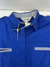 VTG Bon Magique Womens Button Up Oversized Blue Shirt NWT 80s 90s 18 W Plus READ picture