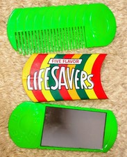 LN RARE Vintage/80s Green LifeSavers Plastic Grooming Kit/4