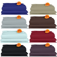 Bed Sheet Set 4 Piece 1800 Count Egyptian Comfort Deep Pocket Hotel Bed Sheets picture
