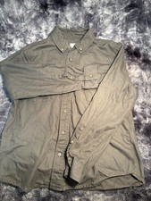 Lucky Brand Mens Medium Gray Cotton Button Front Long Sleeve Heavyweight Shirt picture