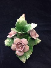 Capodimente Pink Flower Candle Holder La Partionepe Italy Floral Candle Stick picture