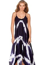 Raviya Women's Swim Coverup Maxi Dress Navy Tie Dye M New picture