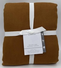 Rejuvenation Custom Belgian Linen BLACKOUT Drape Curtain 100 84 Antique Gold picture