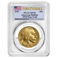 2026 $50 American Gold Buffalo PCGS MS70 FS Flag Label picture