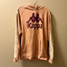 Kappa Men’s Pink Pullover Hoodie XL Graphic Logo Print Pockets Drawstring picture