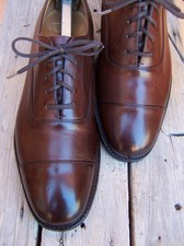 CHURCH'S Mens Casual Dress Shoes Brown Leather English Cap Toe Oxford Size 9.5EE picture