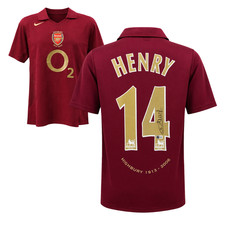 Thierry Henry Signed Arsenal Away Soccer Jersey #14 with Beckett COA picture