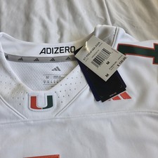 Miami Hurricanes Adidas White Football Jersey  M picture