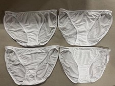 4 prs VANITY FAIR Illumination String BIKINI 18108 Panty WHITE Size-  5~6~7~8 picture