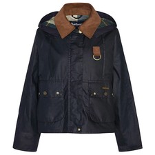 NEW, BARBOUR Women's Erma Wax Jacket in Black/Ancient Tartan SZ 6  #WAX351 picture