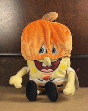 2004 Tag Nickelodeon SpongeBob SquarePants PumpkinMask Ty Beanie Baby HALLOWEEN picture