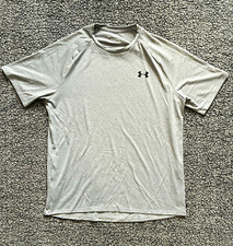 Under Armour Tech Tee Men’s L Short Sleeve Crew Neck Polyester Gray Logo picture