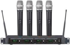 GTD Audio 4 Channel VHF Handheld Wireless Microphone System Mic (Brand New) 380H picture