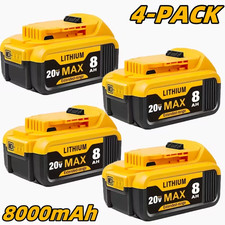 4-Pack 20V 8.0Ah Replacement Battery for Dewalt DCB200 DCB205 DCB206 Cordless picture