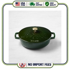 Williams Sonoma Enameled Cast Iron Braiser 2.5 Qt Pine Tree Basil picture