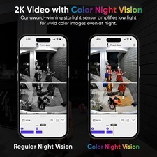 Wyze WVDB-DUO-BL Wireless Duo Cam Video Doorbell, Battery Powered, 2K Full HD picture