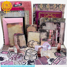 Vintage Scrapbooking Supplies Kit, 185Pcs Junk Journal Kit, A6 Scrapbook Paper picture