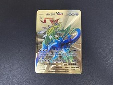 Metal Gold Card- Pokémon 10000point Metal Cards TCG Arceus VMAX Gifts For Kids picture