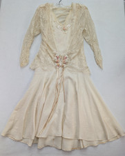 Vtg 70’s Susan Lanes Country Elegance Dress Victorian Lace Jacket Size 12 FLAWS picture