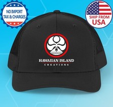 HIC Hawaiian Island Creations Black Trucker Hat Cap Adult Size picture