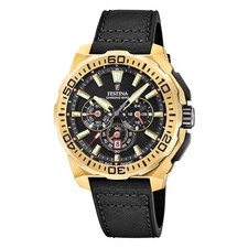 Festina Chronograph F20728-3 Chrono Bike 2025 Leather Strap Black 20ATM picture