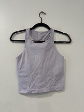 Lululemon Ebb to Street Cropped Racerback Tank Top in Lilac Women Size 8 picture