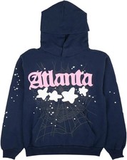 SP5DER Atlanta Navy Blue Hoodie Men's Size Medium M Pullover Graphic picture