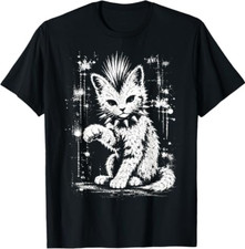 Rebel Punk Cat Grunge Kitten Vintage T-Shirt picture