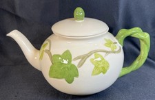 Rare Franciscan Ivy England Green Handle Tea Pot W Lid Hand Painted MCM picture