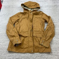 Patagonia Prairie Dawn Barn Canvas Jacket Ladies Medium Brown Hood 27150 Womens picture