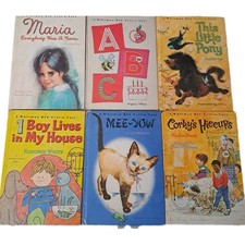 Vintage Whitman Big Tell-a-Tale Childrens Book Lot 1960s 1970s ABC Mee-Yow Pony picture