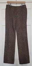 Vintage Fendi ROMA Jeans Leopard Print Pants Trousers Y2K Mid Rise Made Italy 46 picture