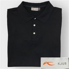 KJUS Mens Seapoint Engineered Golf Polo Shirt Size M Black Stretch Performance picture