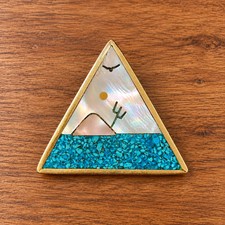 Vintage Zuni Sterling Silver Pin/ Pendant picture