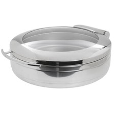 Hubert 20289 6 3/10 Qt Round Modern Style Stainless Steel Split-Pot Chafer 30826 picture