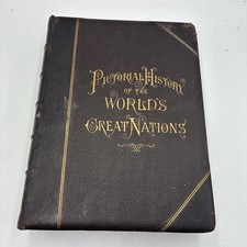 Antique 1882-PICTORIAL HISTORY OF THE WORLD'S GREAT NATIONS-Vol. 2 Good Cond picture