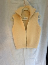 Maison Martin Margiela Cream Ribbed Knit Zip Vest Fits 6 or 8 picture