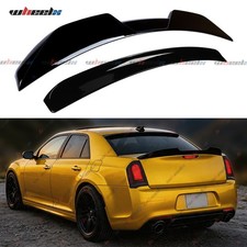 For 11-23 Chrysler 300 M Style Trunk Spoiler+V2 Style Rear Roof Wing Gloss Black picture