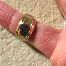 10k Yellow Gold Wide Band Ring Size 7     8mm Wide Band, No Stone picture