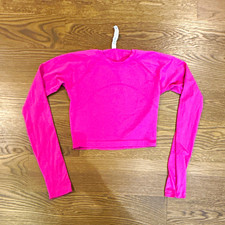 Lululemon Swiftly Tech Cropped Long Sleeve Crew Neck Stretch Yoga Top 6 Pink picture