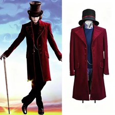 Charlie and The Chocolate Factory Willy Wonka Costume Cosplay Full Set picture