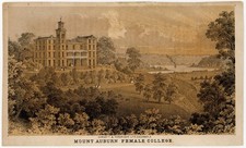 c1856 Tinted Lithograph Mount Auburn Female College Ehrgott Forbriger Cincinnati picture