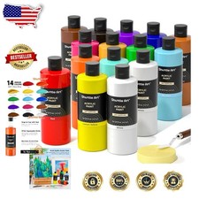 Beginner Acrylic Paint Set - 15 x 16oz Bottles, Non-Toxic, Canvas Wood Ceramic picture